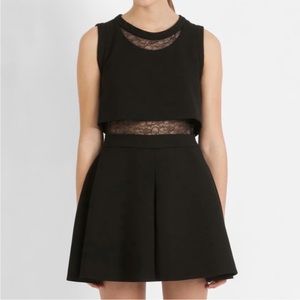 Maje Foleda Lace Inset Skater Scuba Mini Dress in Size 1